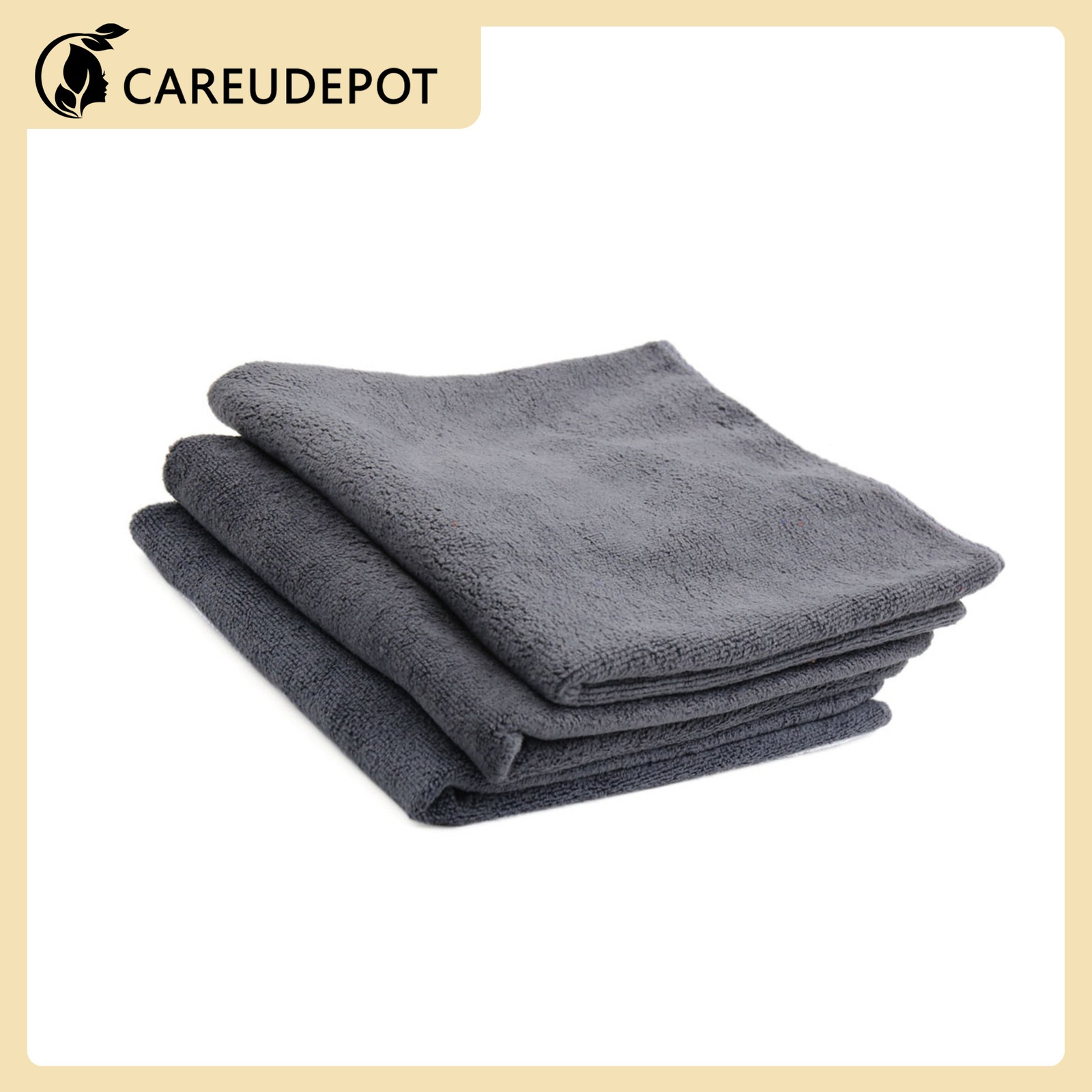 40x40cm 400GSM Microfiber Car Cleaning Towels Washing Cloth Gray Item of 3