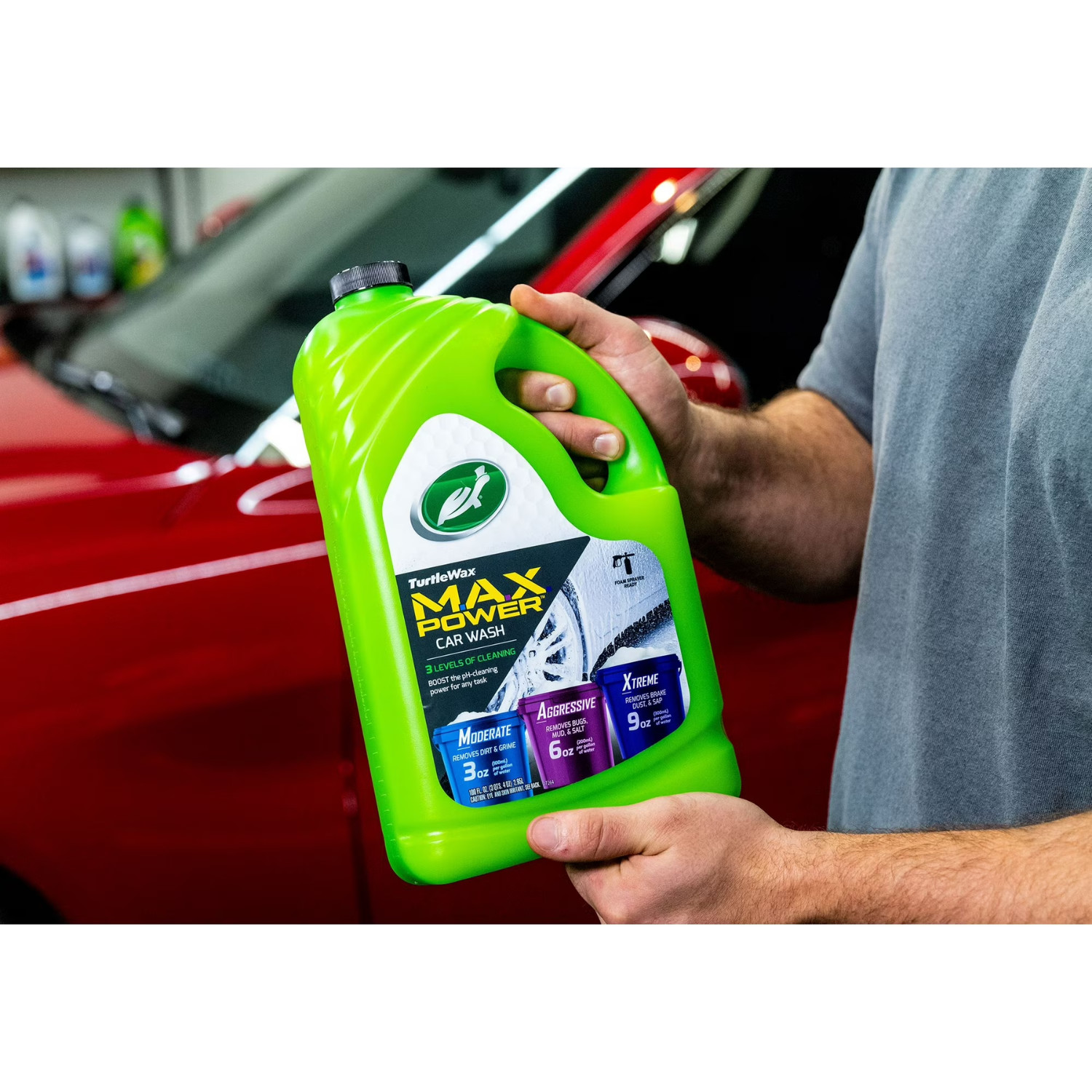 (4 Pack) Turtle Wax Max Power Car Wash Soap High Foam Cleaner 100 Oz