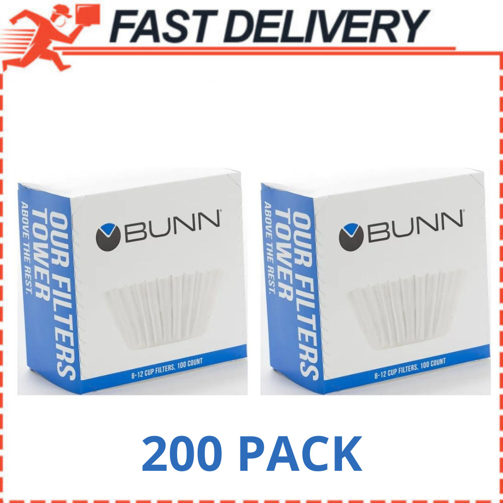 Bunn 8-12 Cup Premium Paper Coffee Filters, Flat, 200 pack (FREE SHIPPING)