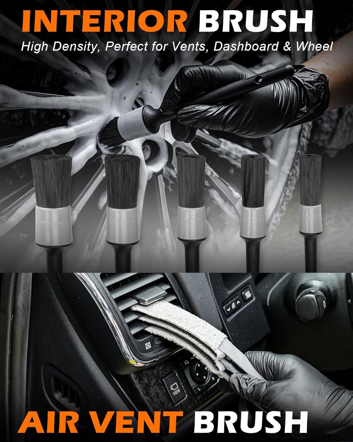 20Pcs Windshield Cleaner Tool – Car Interior Detailing Brush Kit with 200g Clean