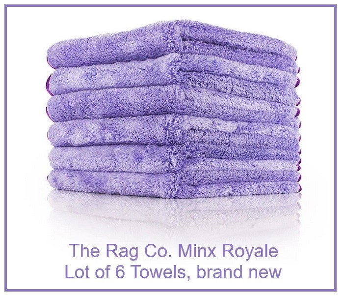 The Rag Company : MINX ROYALE Microfiber Detailing Towels, 16″ x 16″ 70/30 Blend