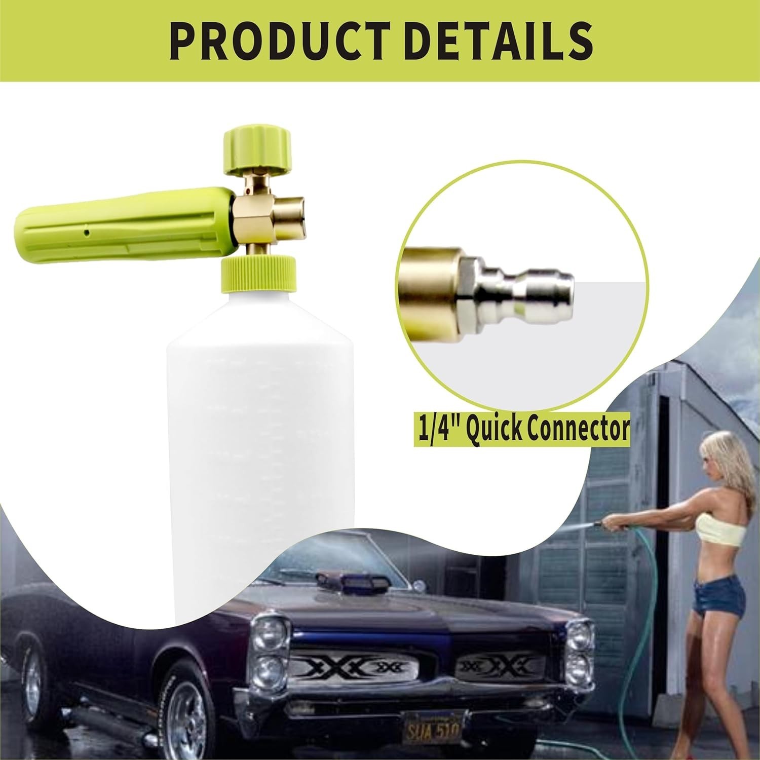 Foam Cannon 1L Bottle Car Wash Snow Foam Lance Pressure Washer Quick Connect …