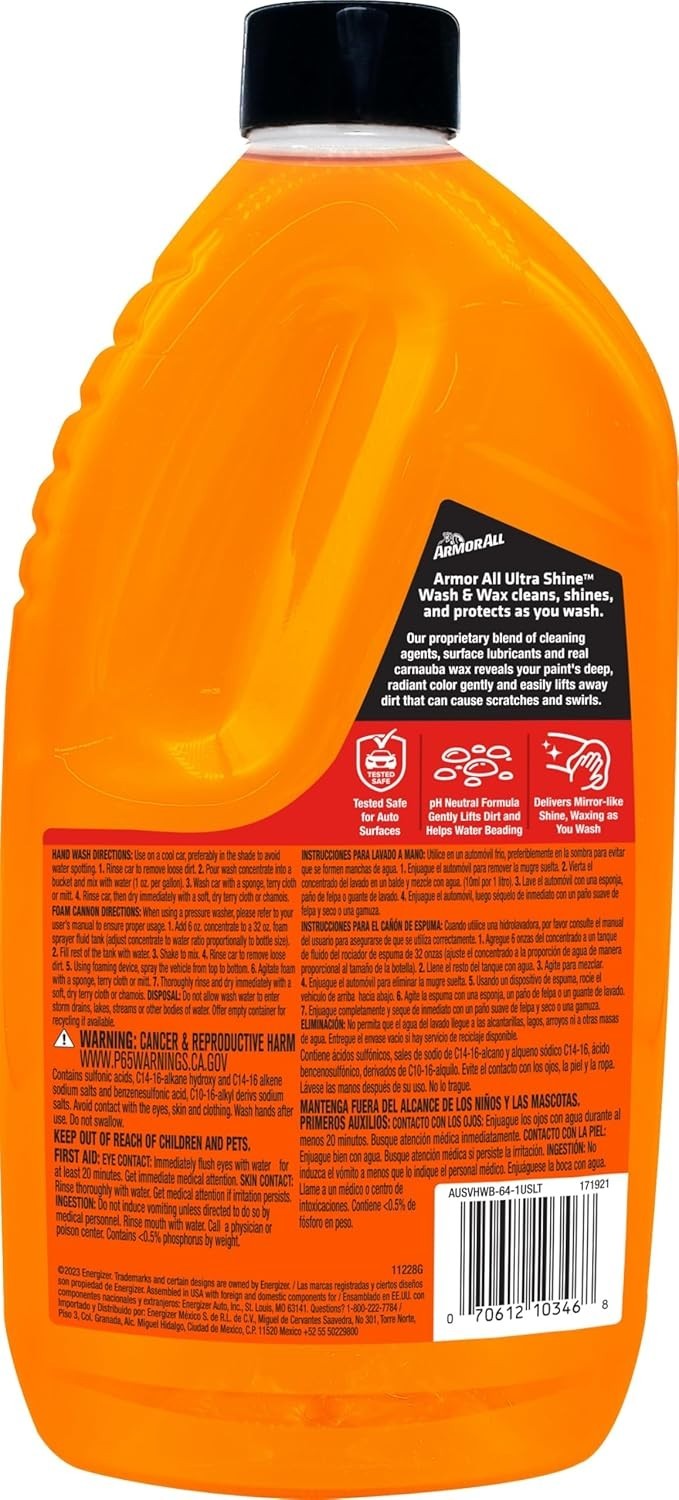 Ultra Shine Car Wash And Car Wax Cleaning Fluid For Cars Trucks Motorcycles 2Pcs