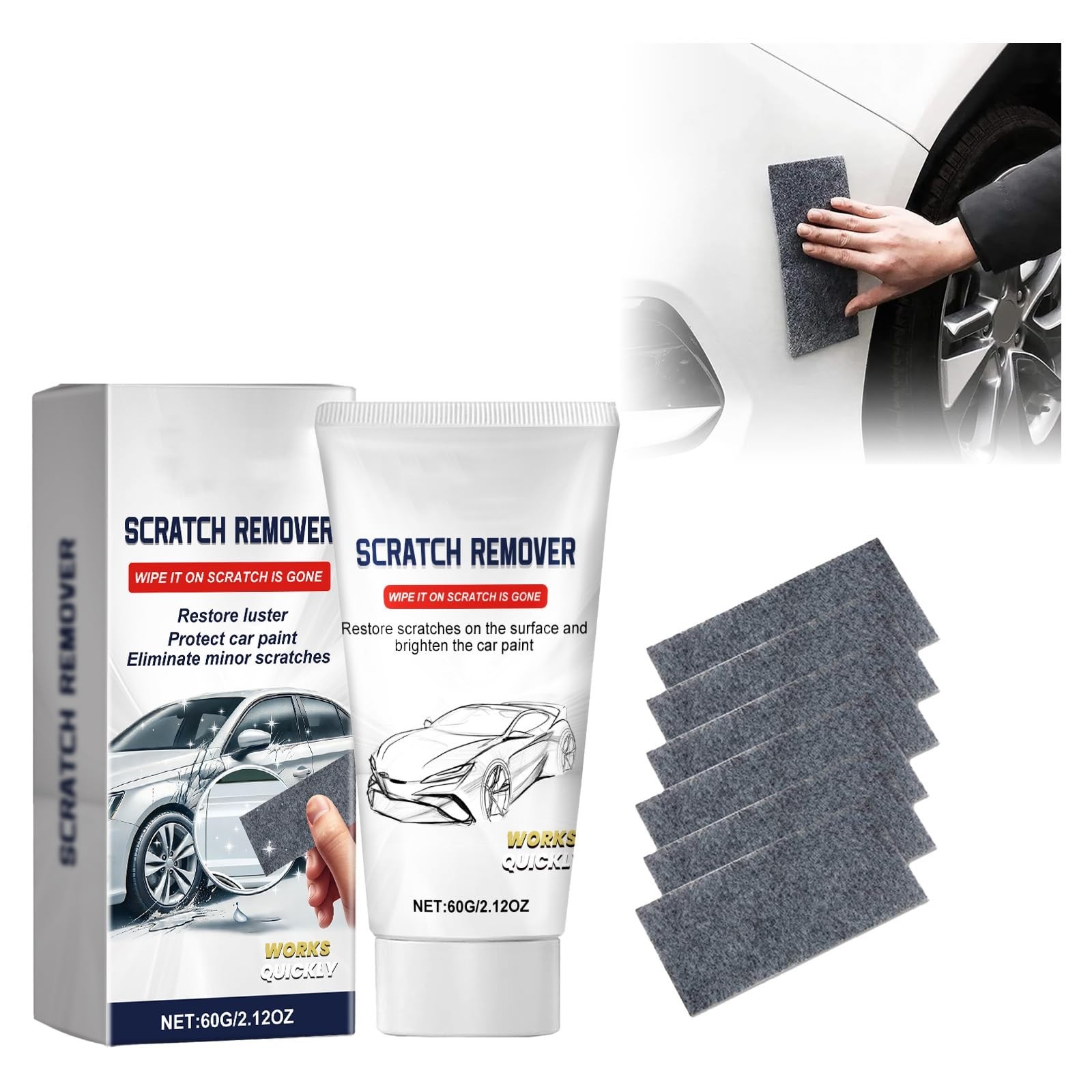 Car Scratch Remover Kit – Nano Sparkle Cloth, Quick & Easy Repair for All Colors