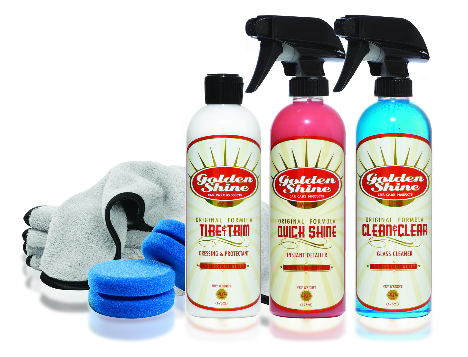 Golden Shine Car Care Maintainer Auto Detailing Kit w Detail Spray Towels GS-TM