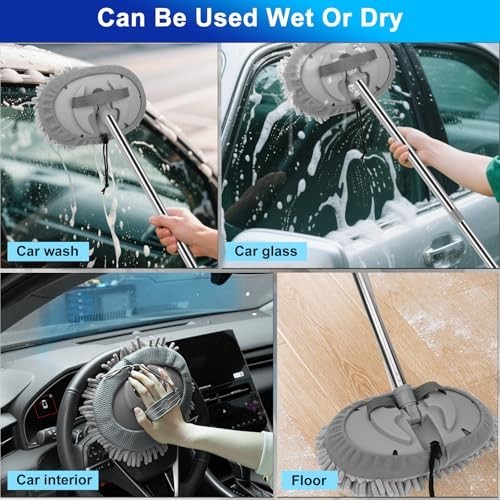 Extendable Car Wash Brush Kit, 2-in-1 Squeegee, 9Pcs Detailing Tools, Gift Idea