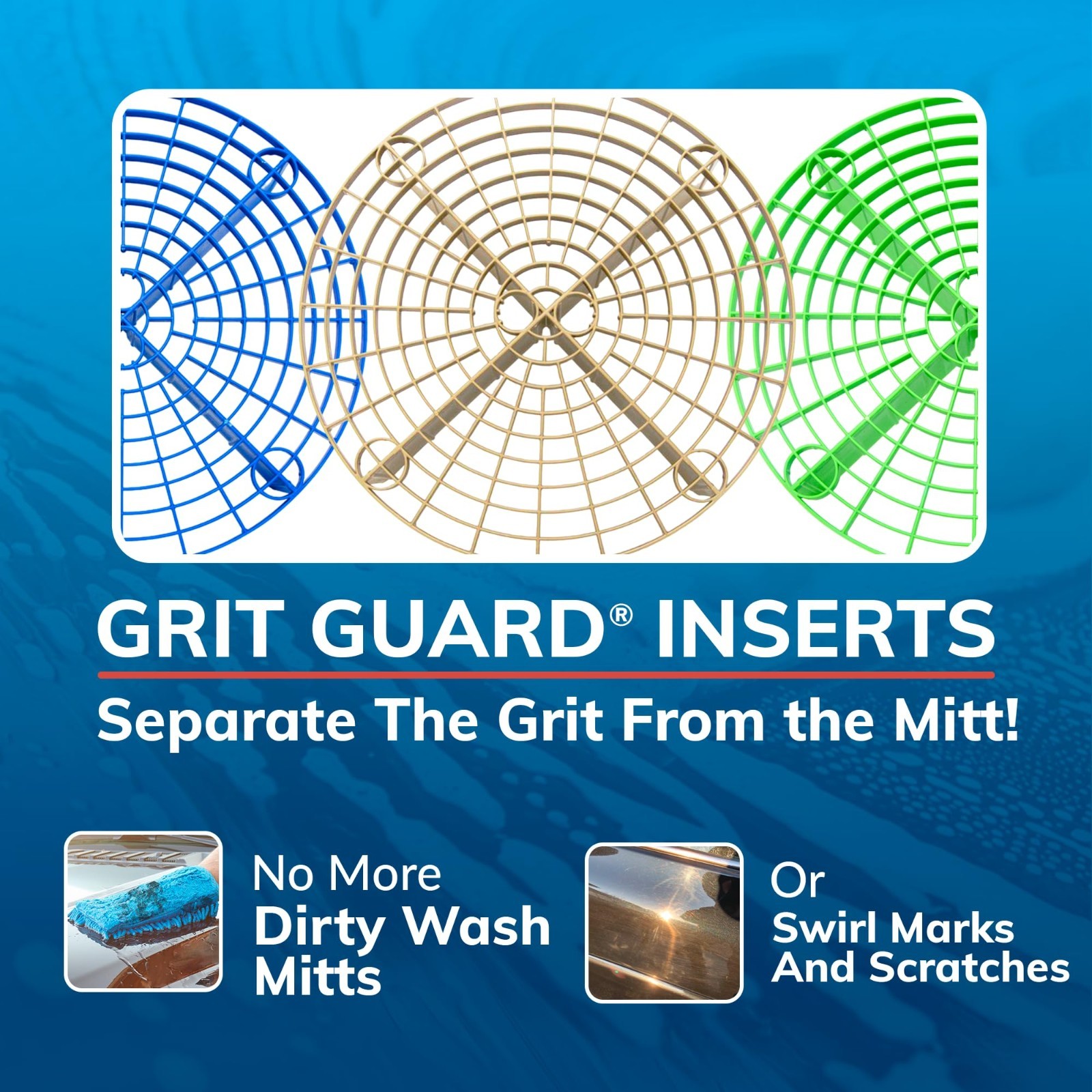 2 Pack Car Wash Bucket Insert – 10″ Grit Guard for Detailing – Fits 3.5-6 Gallon