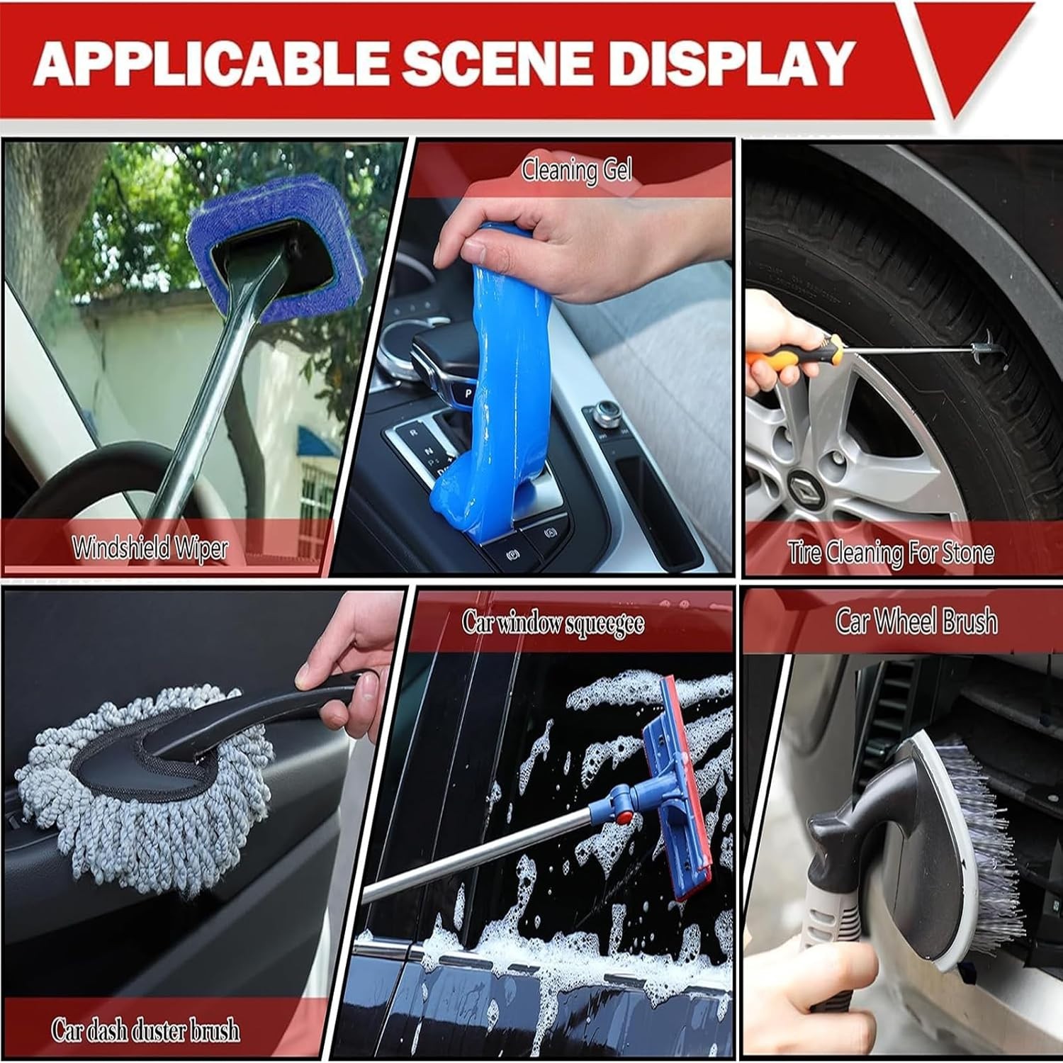 Car Wash Cleaning Kit 56pcs Foam Gun Brush Long Handle Detailing Supplies