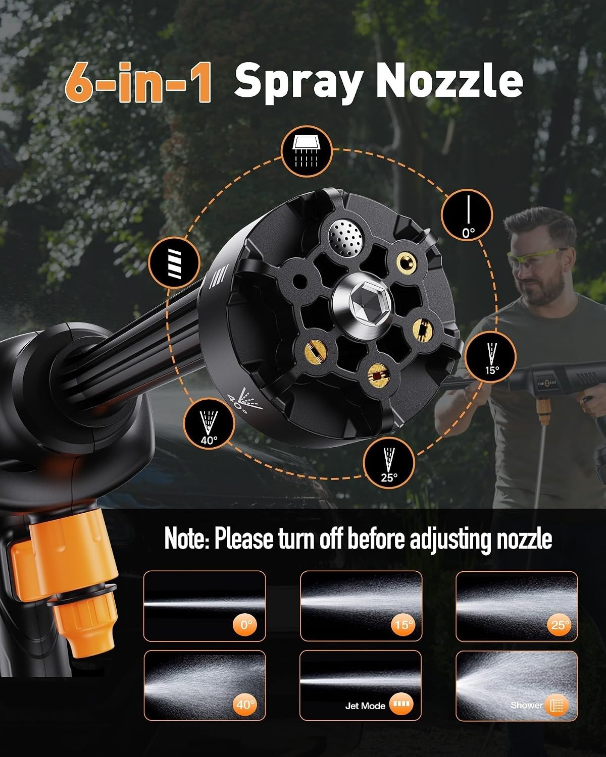Cordless Cleaning Tool with Adjustable Nozzle for Outdoor Use | 17FT High-Ela…