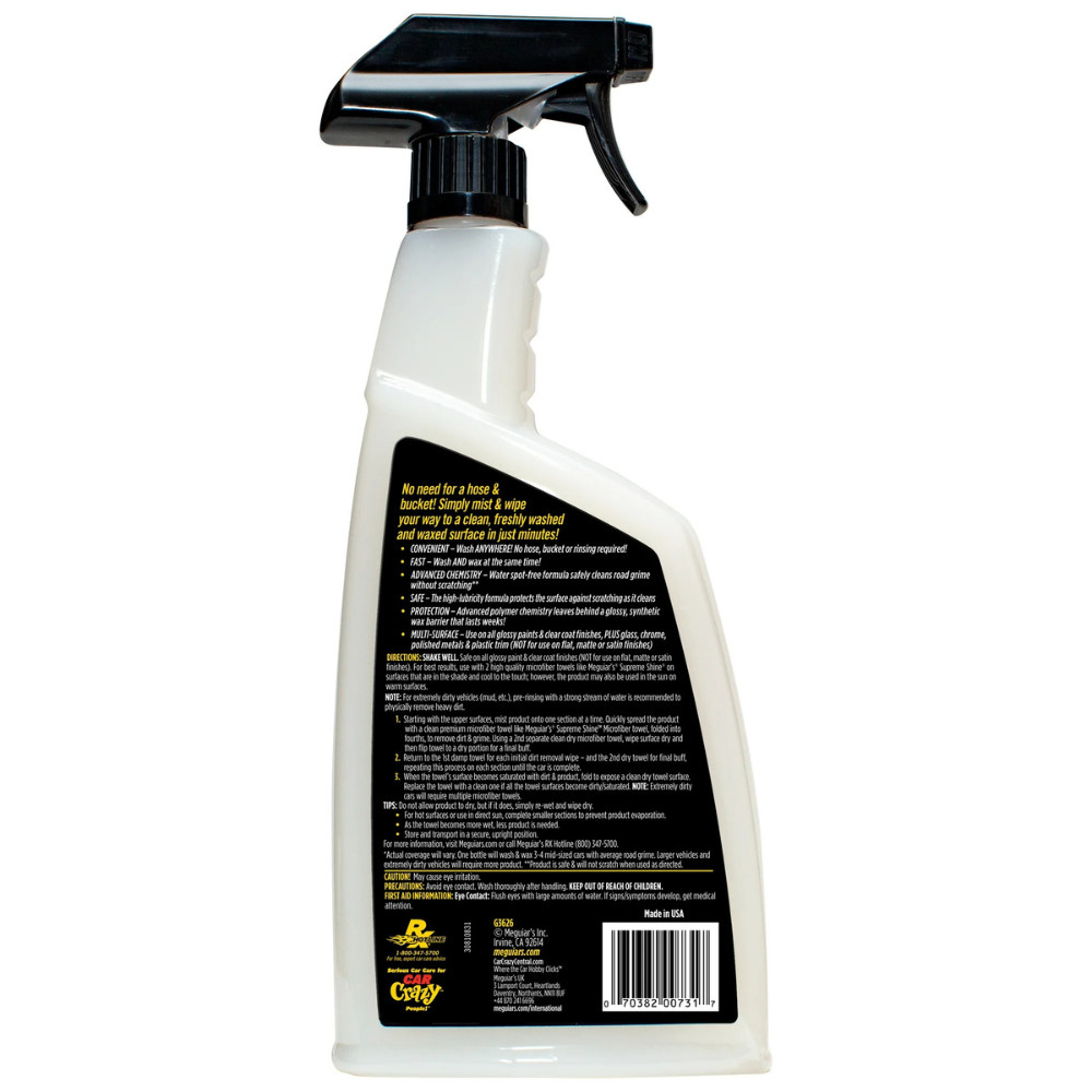 Meguiar’s Ultimate Waterless Wash & Wax: Quick, Easy, and Scratch-Free – 1 Pack