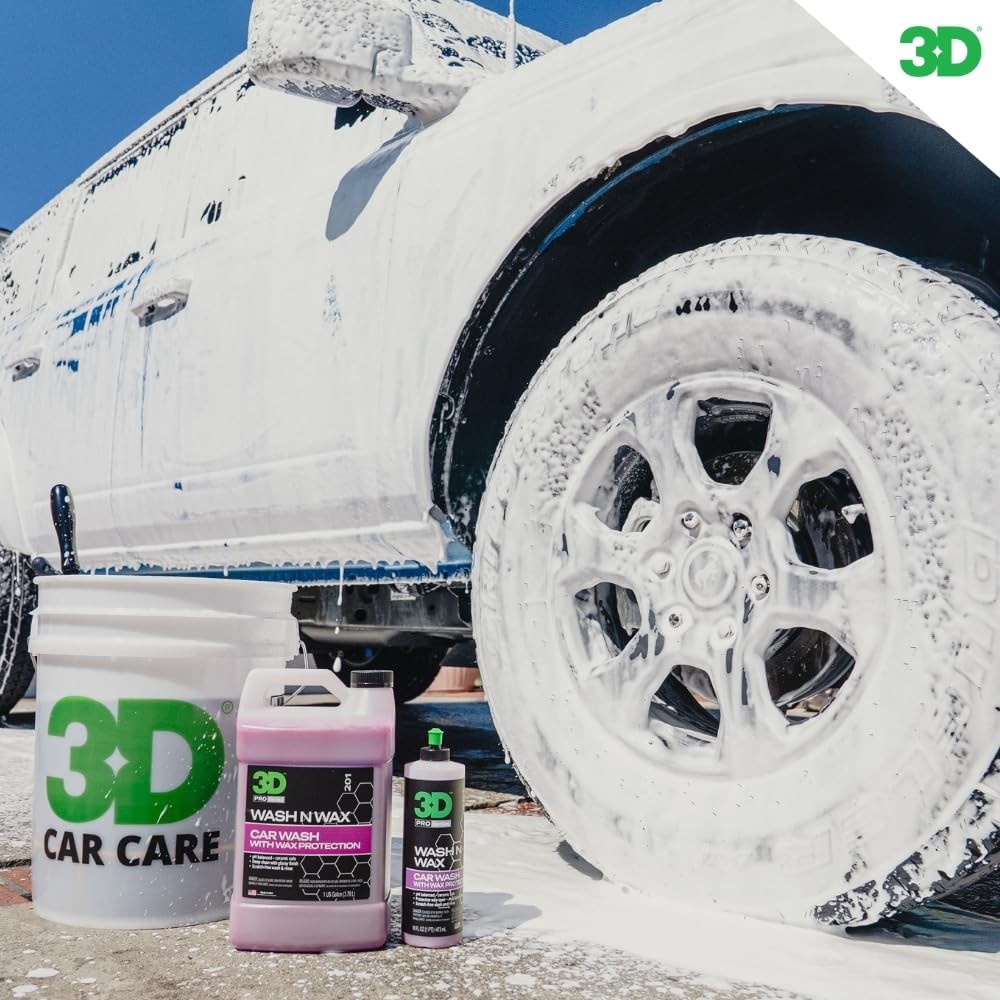 3D Wash N Wax Car Soap – pH Balanced, Easy Rinse, 128 Ounce (Pack of 1)