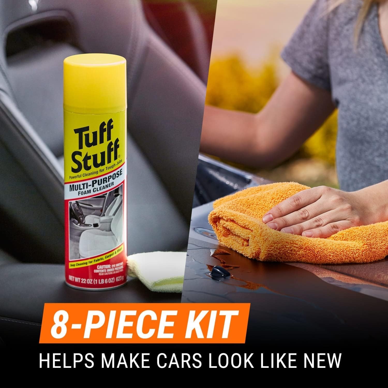 New Car Feel: 8-Piece Cleaner Kit with Protectant Wipes and Air Freshener