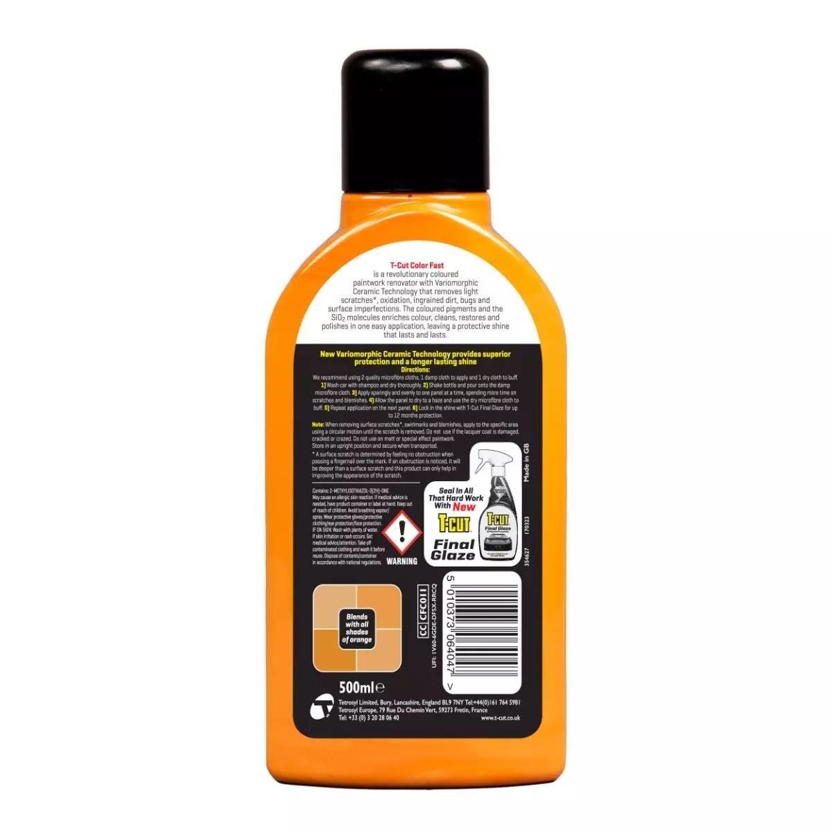 T-Cut Scratch Remover Color Fast Paint Restorer – Orange – 500ml + Applicator