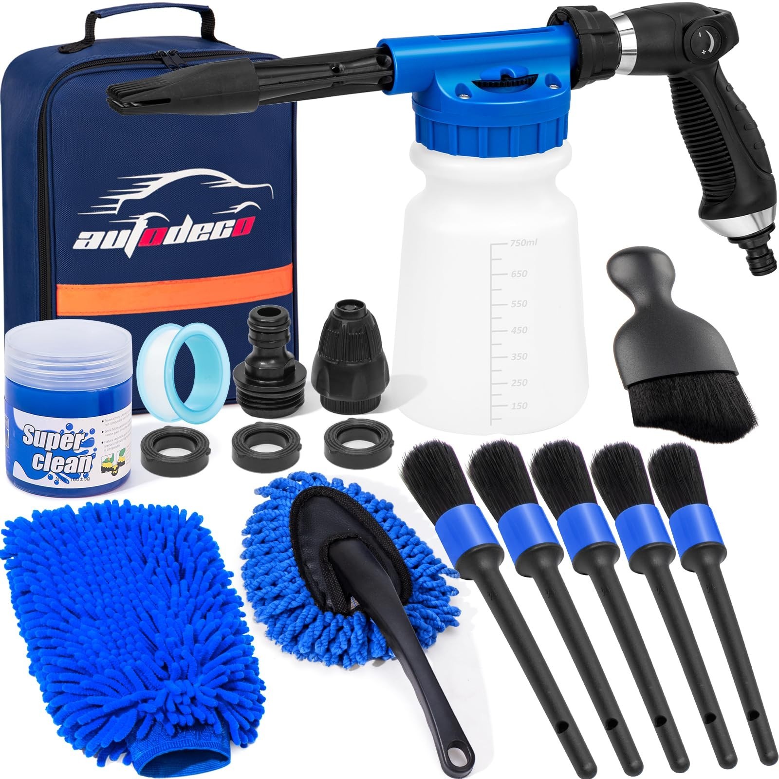 Ultimate Car Wash Detailing Kit – Foam Gun, Brush & Mitt for Interior/Exterior C