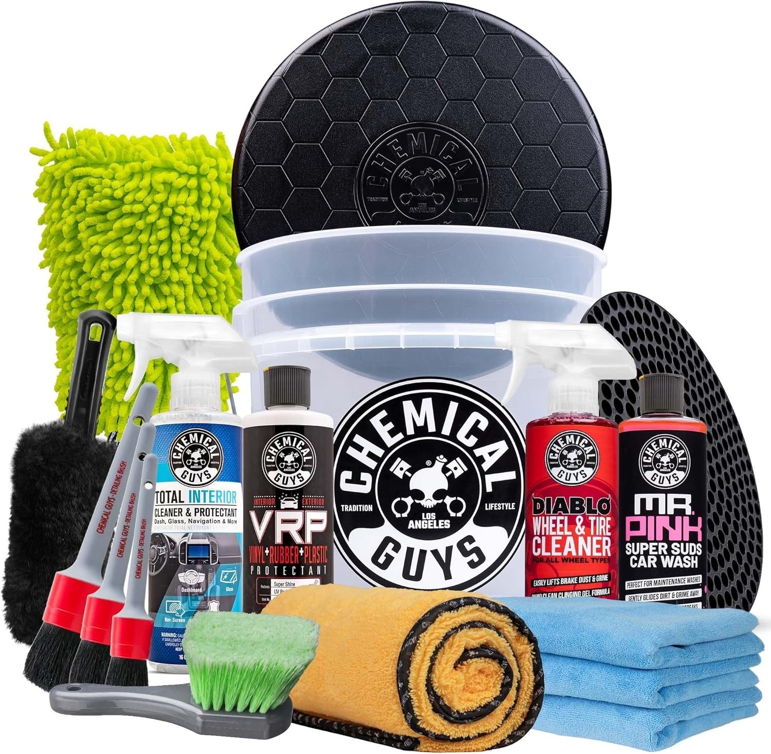 Chemical Guys Car Detailing Kit with Interior Cleaner Wheel Cleaner Car Wash