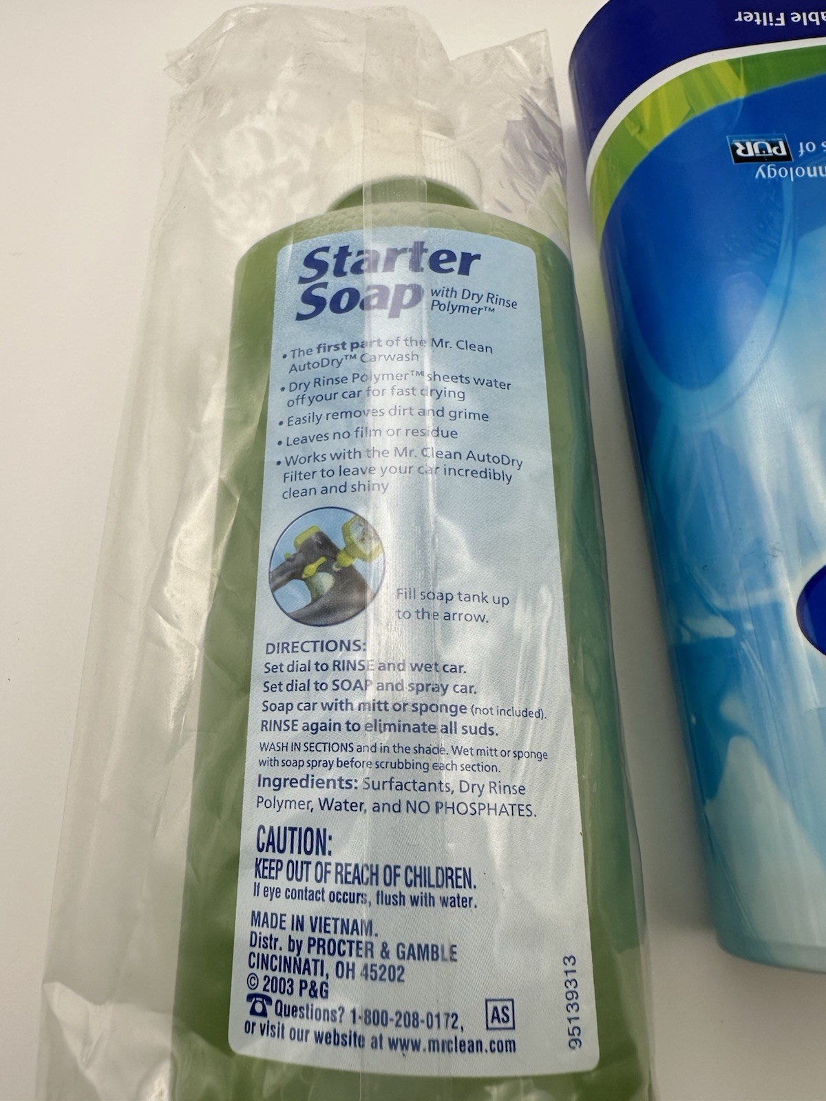 Mr Clean Auto Dry Carwash Starter Soap 6.7oz & 3 Use Filter NEW