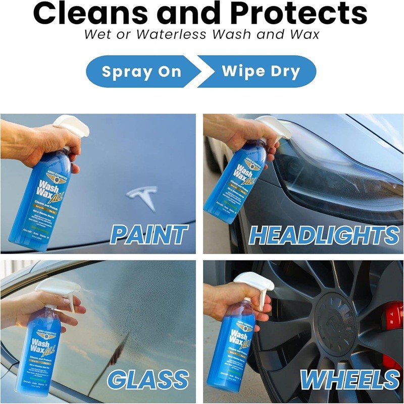 Waterless Wash and Wax All Aircraft Quality for Car, RV, Boat, Motorcycle 16 Oz.