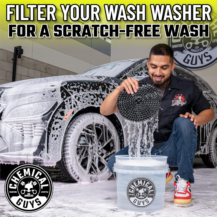 New Scratch-Free Car Wash Bucket Kit w/ Dirt Trap Mitt Soap