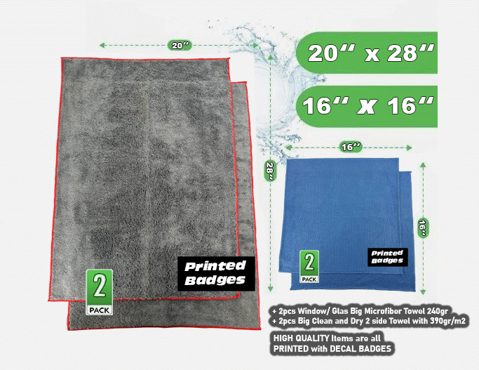 6Pack Car care Microfiber Detailing For Gazoo Racing Wash Mitt dry Towel Clean