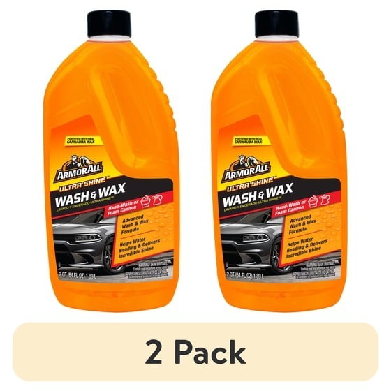 2 pack Armor All Ultra Shine Car Wash and Wax for Car Detailing, 64 fl oz Bott