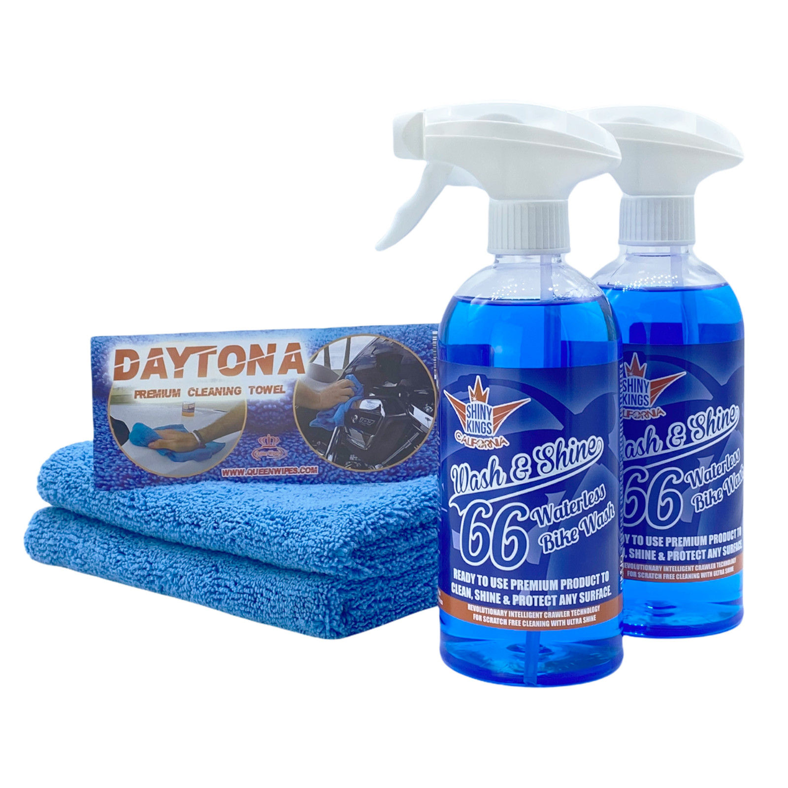 Motorcycle Cleaner Wash&Shine 66 Waterless Motorcycle Wash 33.8 fl.oz + 2 towels
