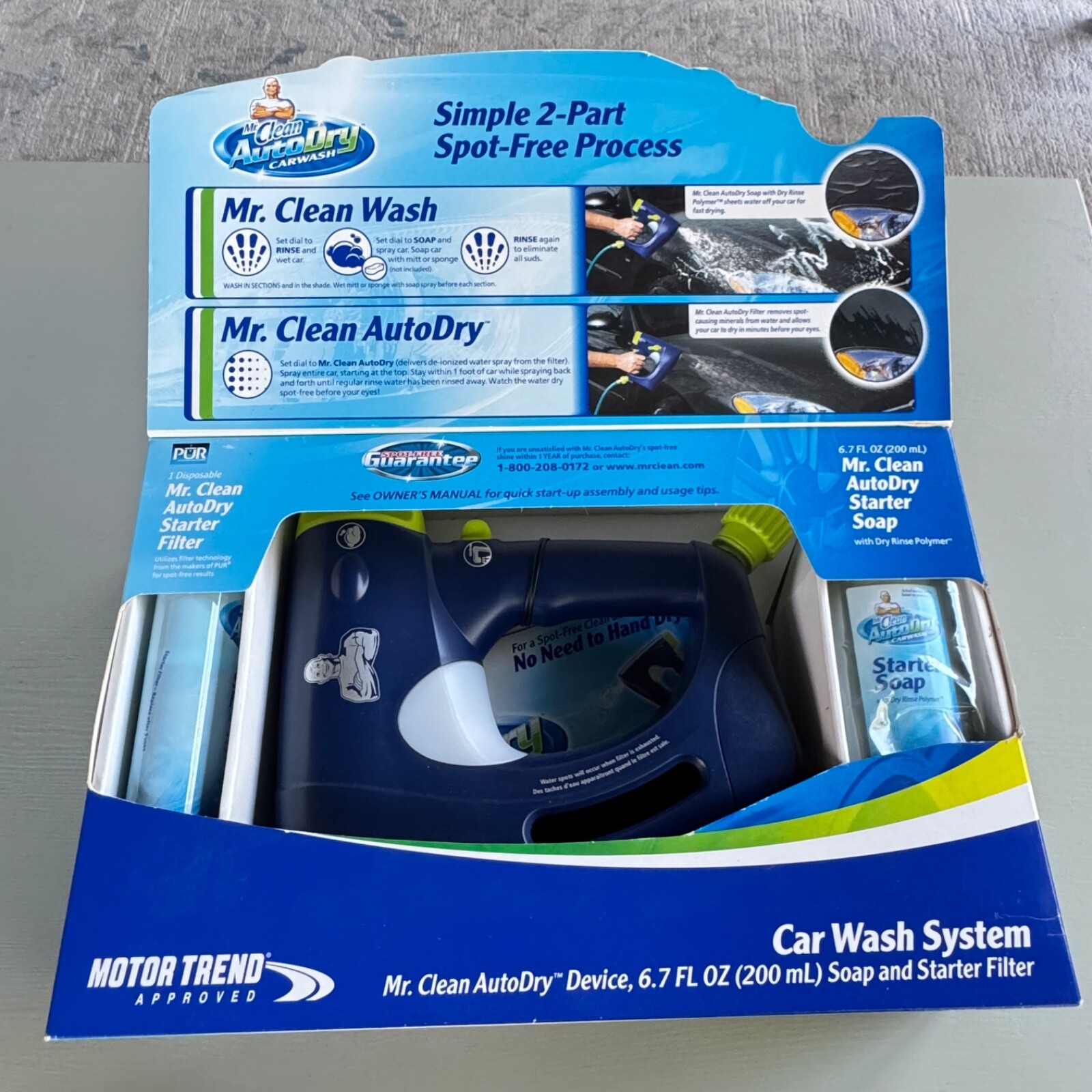 Mr. Clean Auto Dry Car Wash System Kit Device Soap and Starter Filter New Unused