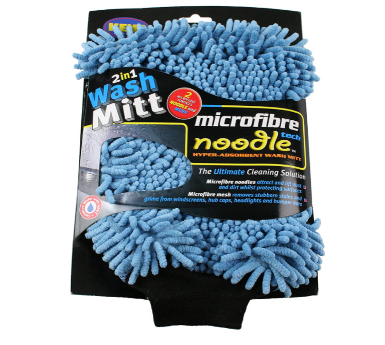 NEW KENT CAR CARE 2 IN 1 MICROFIBRE NOODLE MESH WASH MITT Cleaning Sponge Q2429