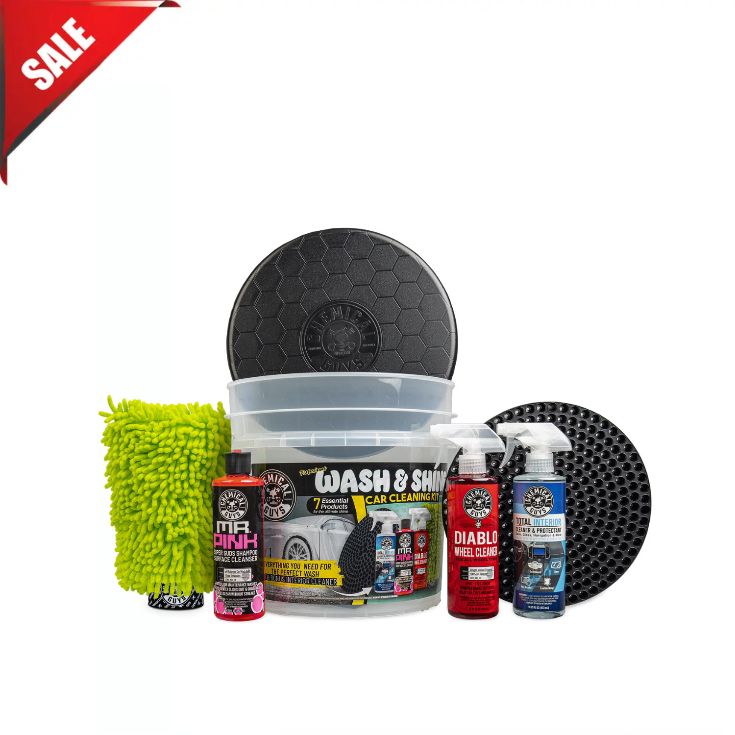 Chemical Guys Professional Wash & Shine Car Cleaning Kit (7 Essential Products)