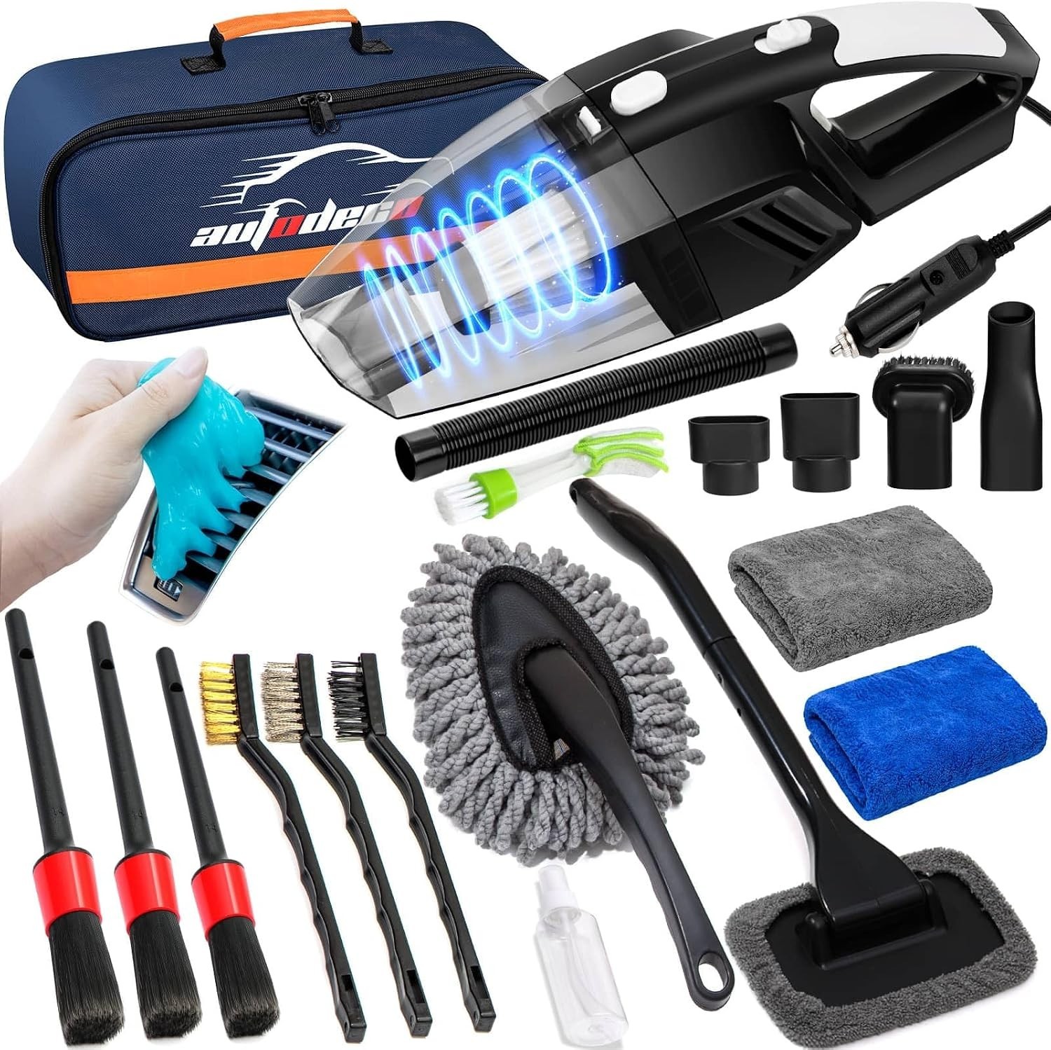 Ultimate 20-Pcs Car Care Kit with Handheld Vacuum & Essential Detailing Tools