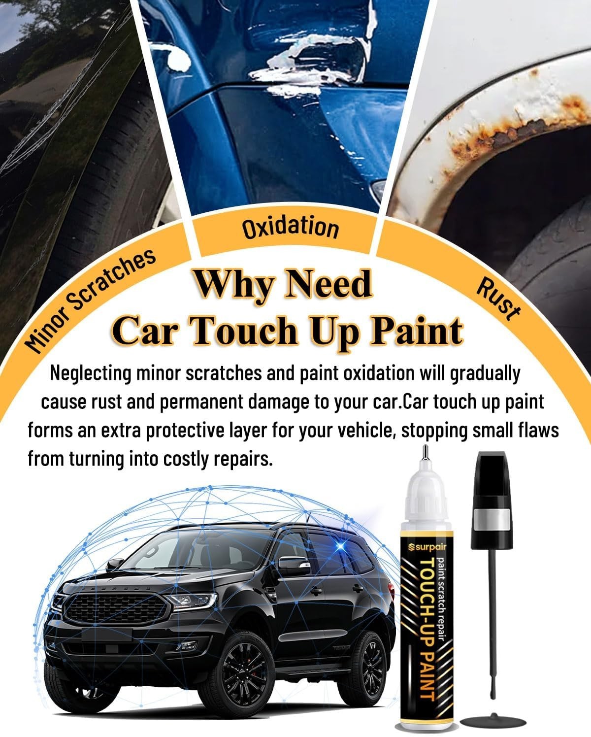 Polymetal Gray Metallic Touch Up Paint for Mazda – OEM Match & 2-in-1 Applicator