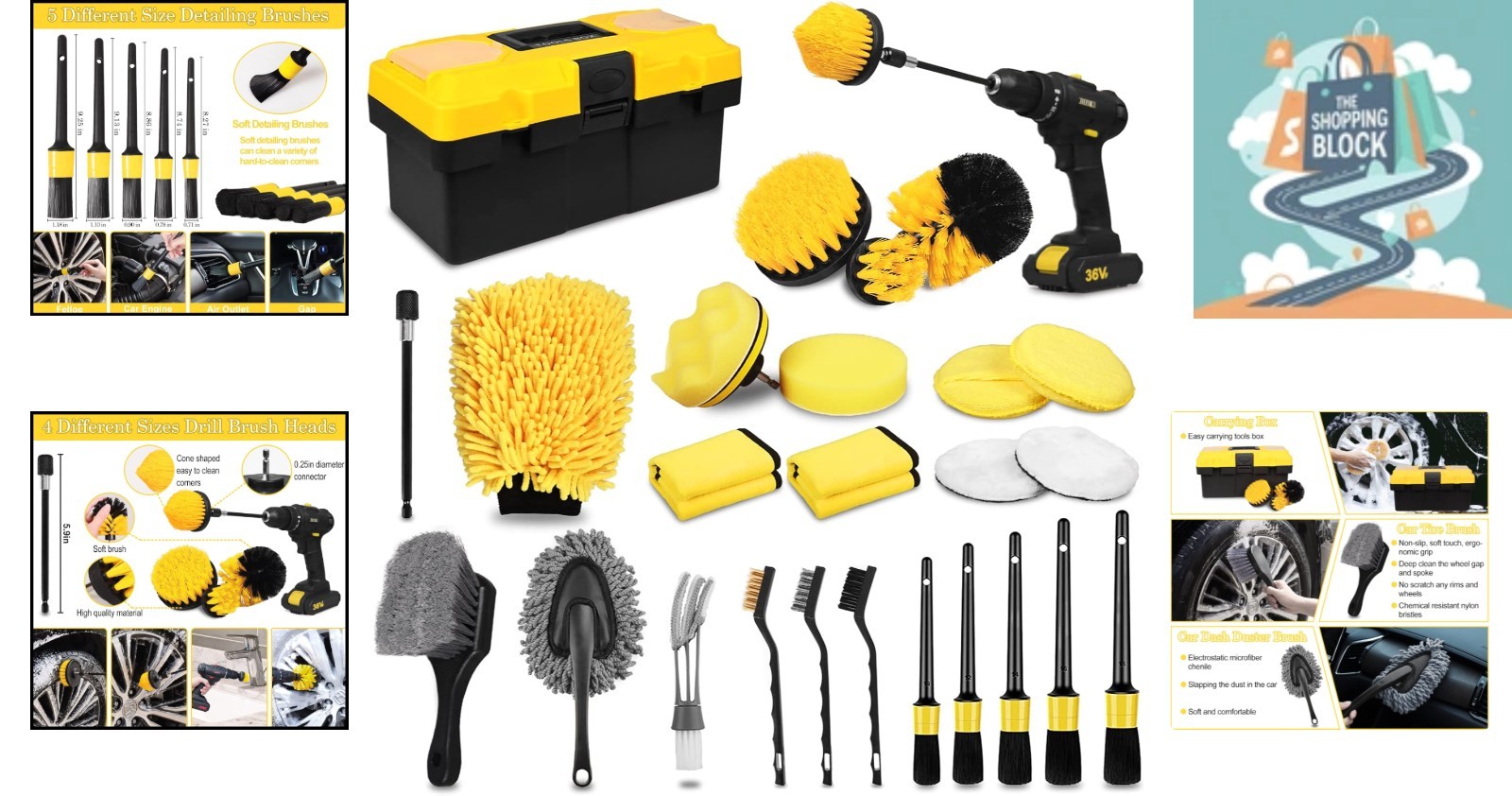 27PCS Car Detailing Kit with Brushes, Pads, Towels, and Accessories