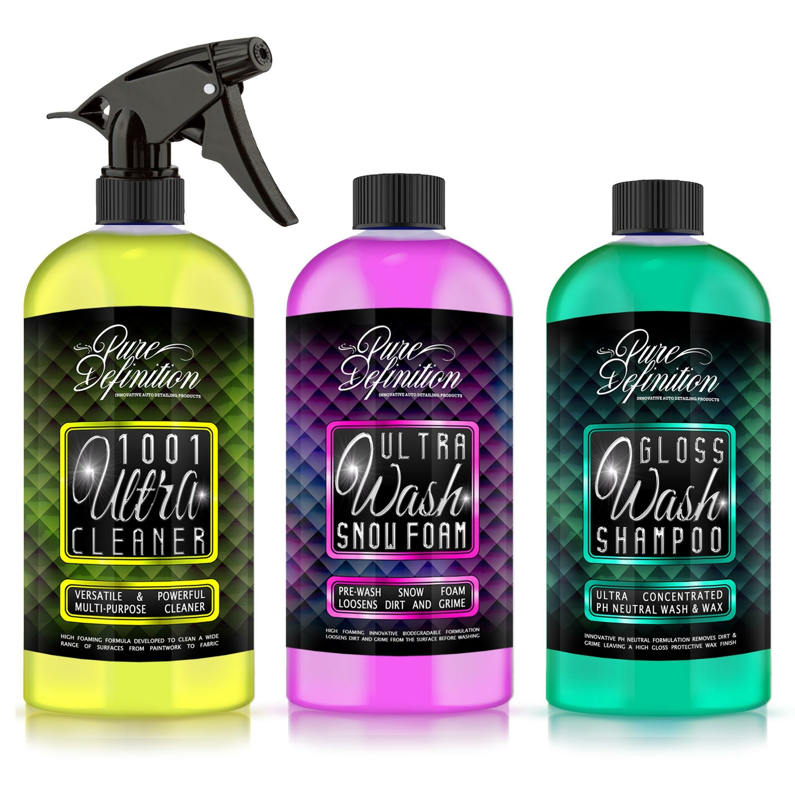 Car Washing Kit Shampoo Wax Snow Foam Wheel Cleaning Detailing Pure Definition