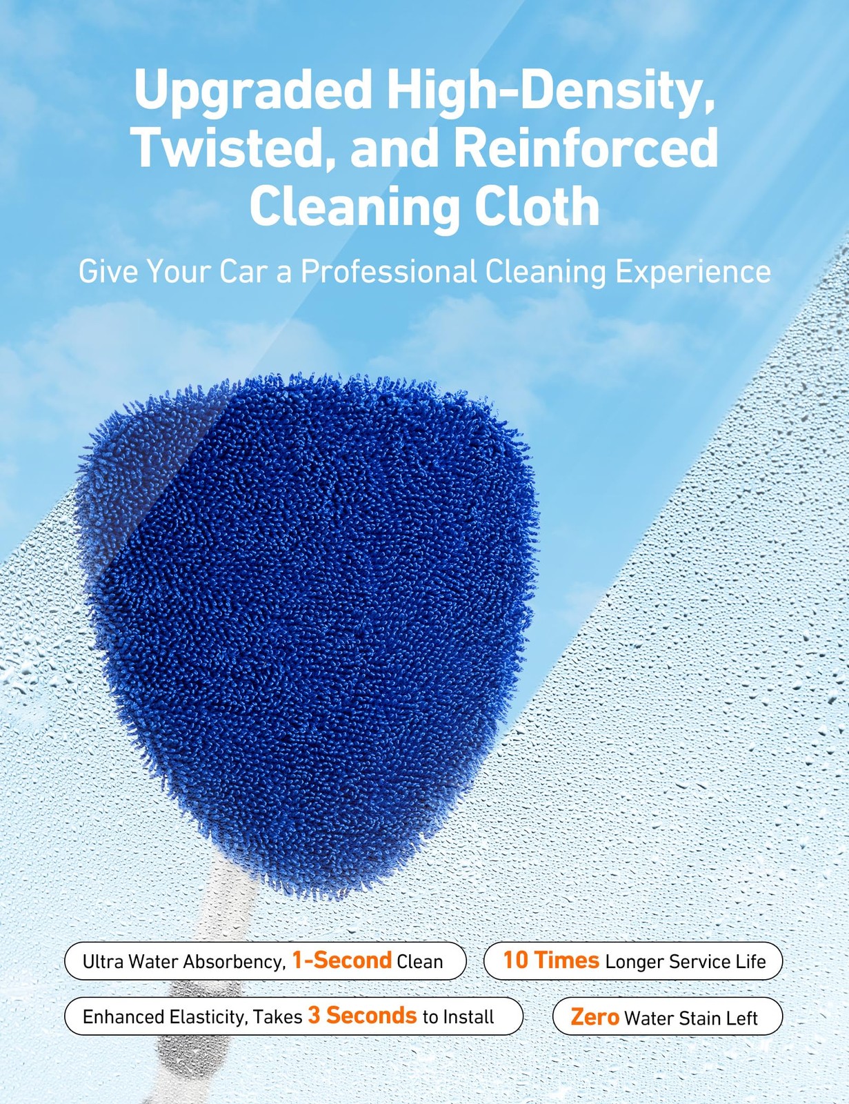 AstroAI Car Windshield Cleaner Tool, Window Cleaning Kit with 39in Blue