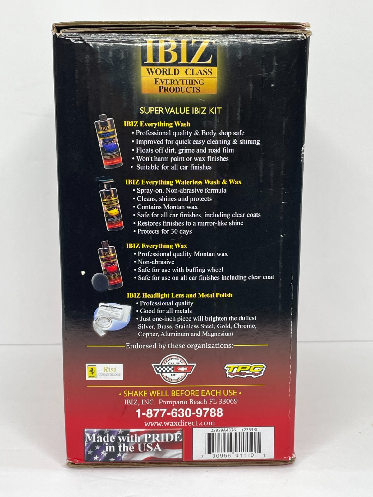 IBIZ Super Value Home Everything Kit Car Wash Wax Detailing Set Made in USA