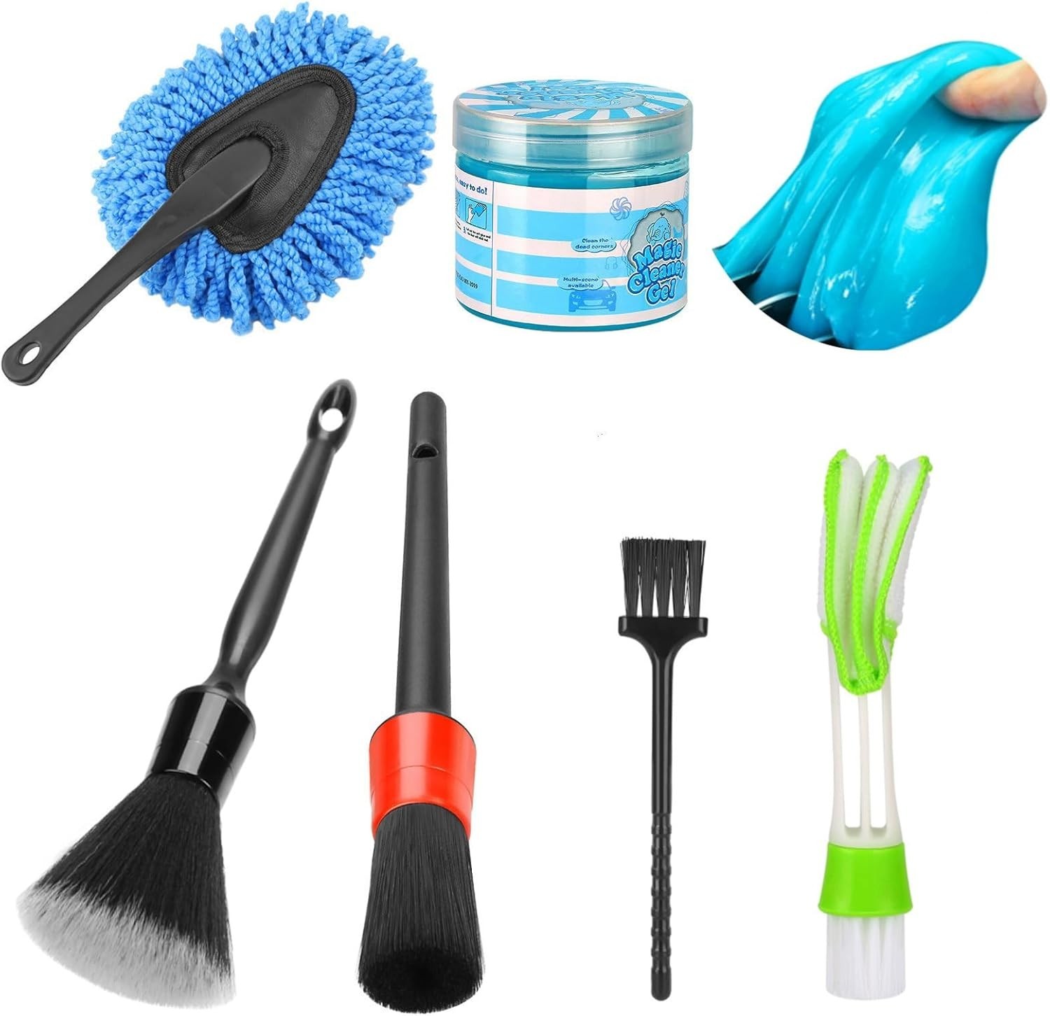 Car Interior Dust Detailing Cleaning Gel and Brush Kit – Reusable & Effective