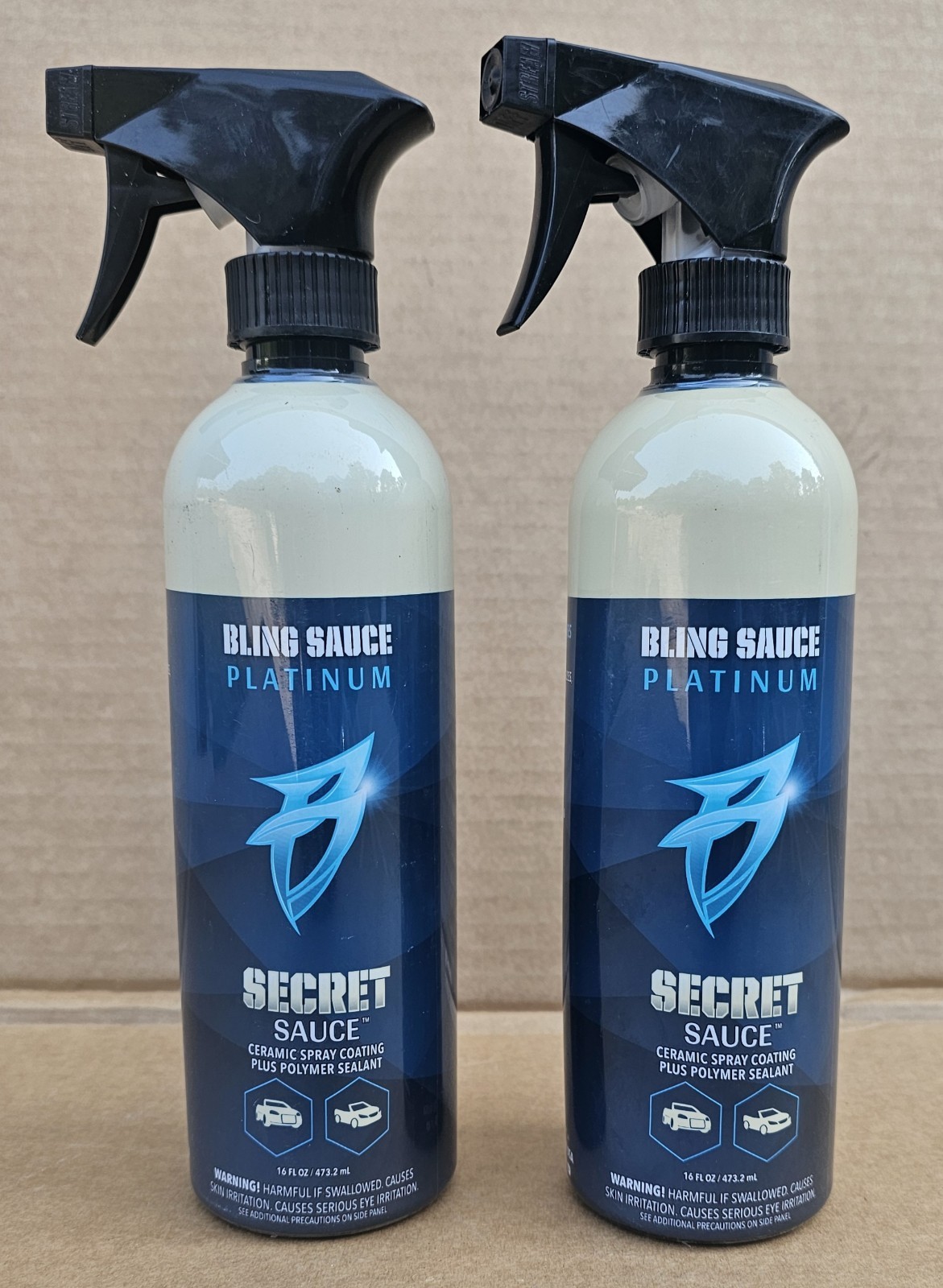 (2) Bling Sauce Platinum Secret Sauce Ceramic Spray Coating Plus Polymer 16oz