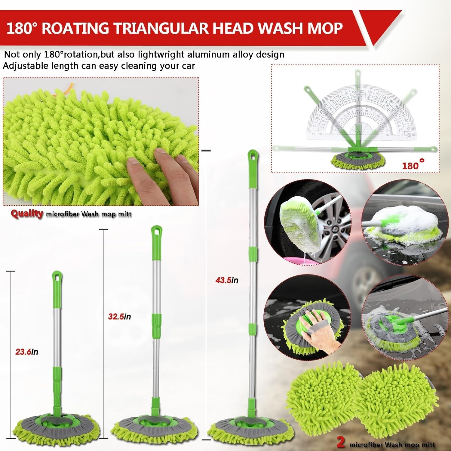 Car Wash Cleaning Kit 56pcs Foam Gun Brush Long Handle Detailing Supplies