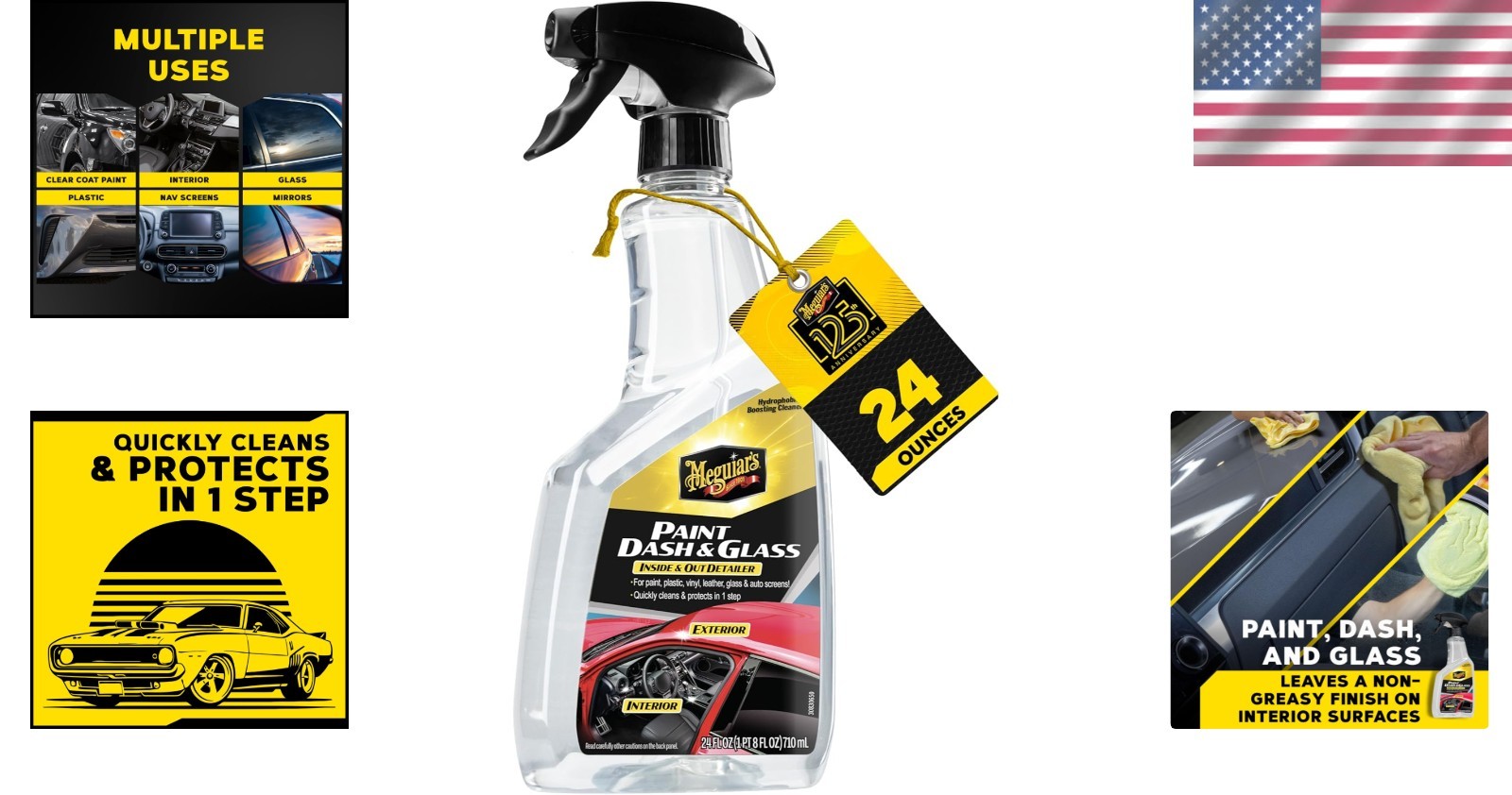 Quick & Easy 24 Oz Car Detailer – Streak-Free Hydrophobic Shine for All Surfaces