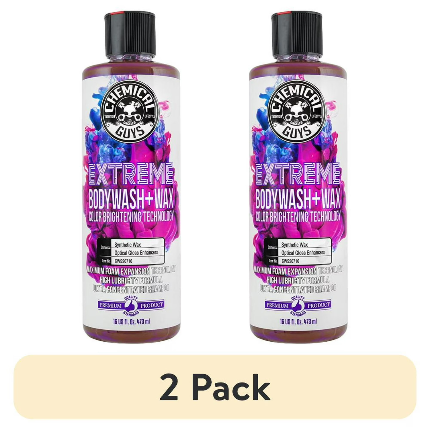 (2 pack) Chemical Guys Extreme Body Car Wash & Wax with Color Brightening Techno