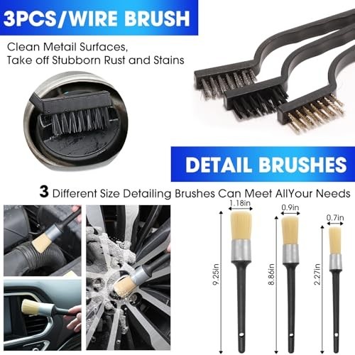 17PCS Car Interior Cleaning Kit – High Power Vacuum, Detailing Brushes & Accesso