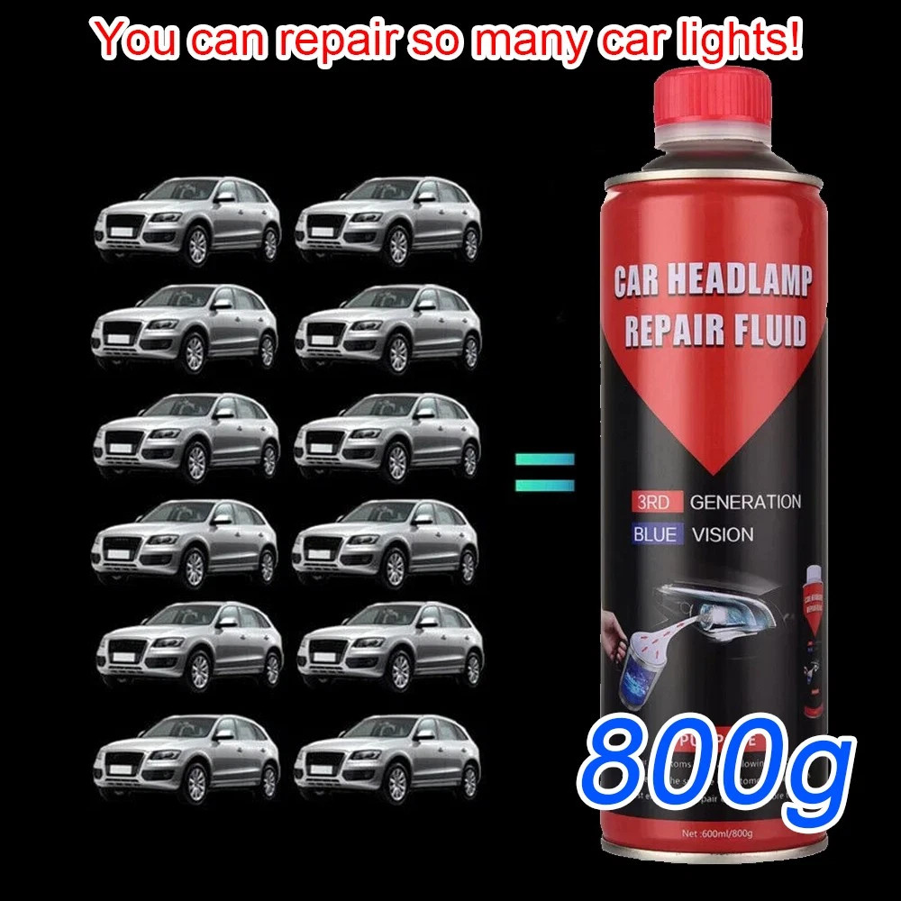 Car Headlight Restoration Kit 800g Repair Liquid Polymer Tool Box Professional