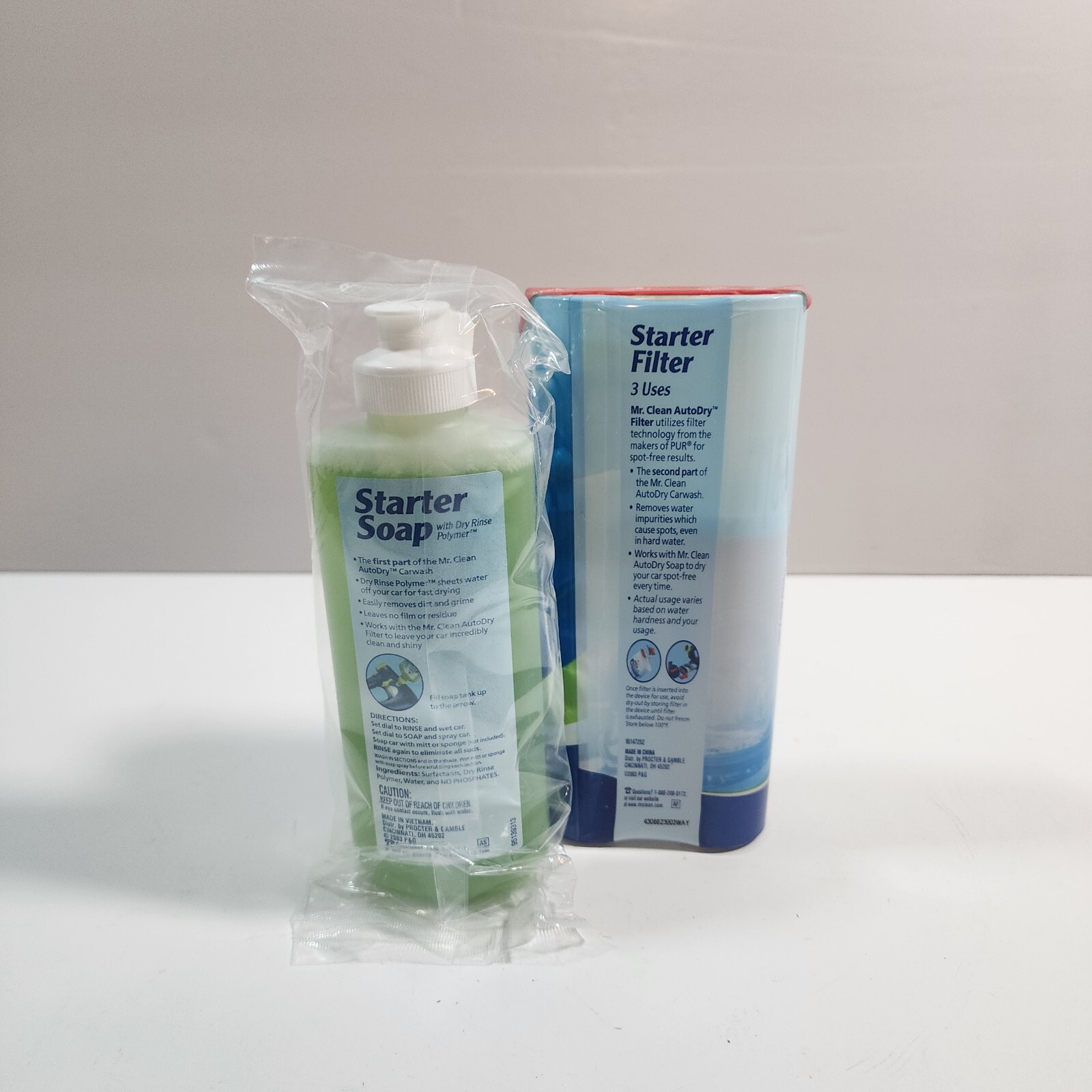 Mr. Clean Auto Dry Car Wash Starter Soap 200 ml and Starter Filter 3 uses New