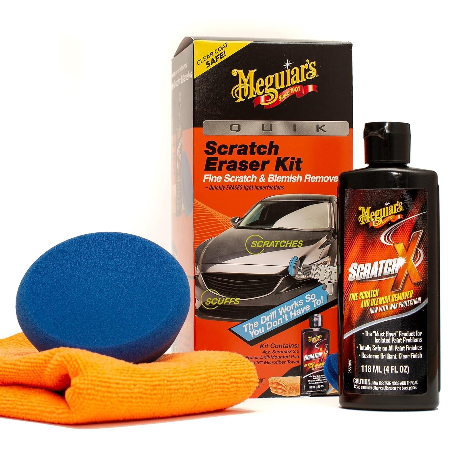 All-in-One Car Scratch Repair Kit with Drill-Mounted Pad – Fast & Easy Solution