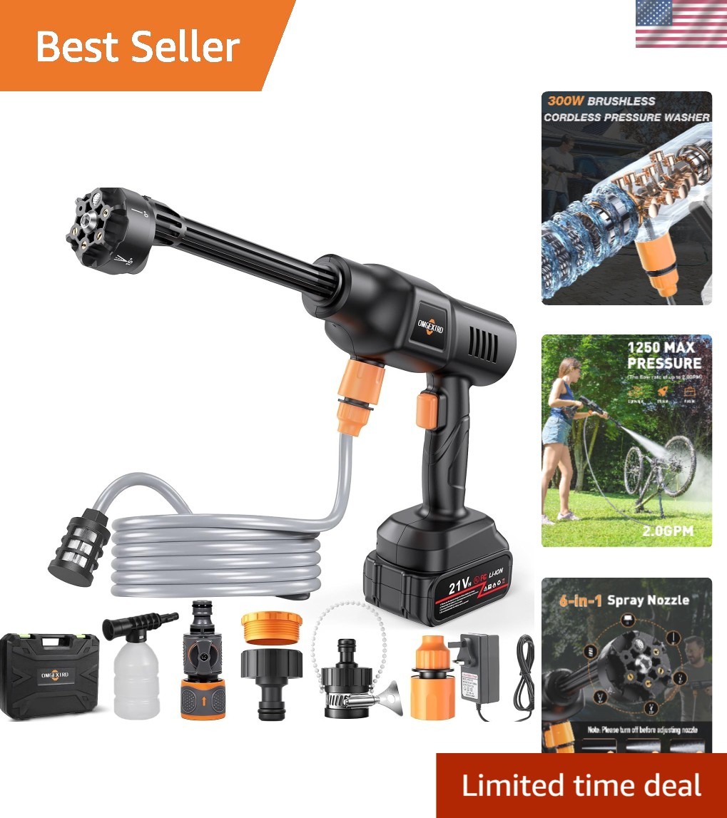 Cordless Cleaning Tool with Adjustable Nozzle for Outdoor Use | 17FT High-Ela…