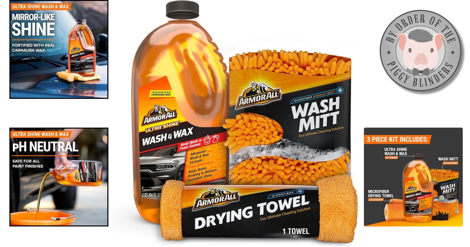 Luxury Car Wash Supplies: Unscented Car Soap, Wash Mitt & Microfiber Towel