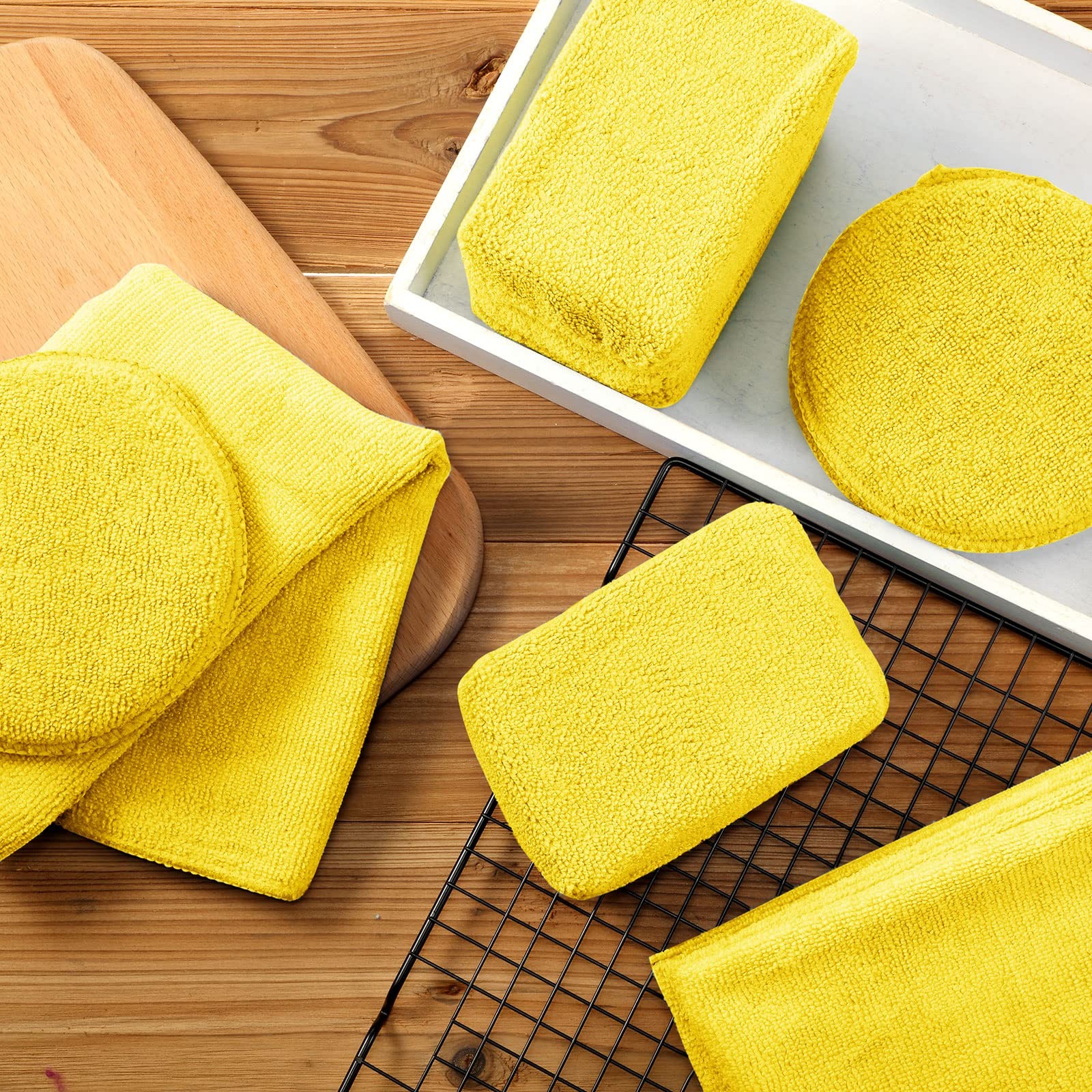 12 Pack Microfiber Applicator Pad Sponge for Car Include Yellow