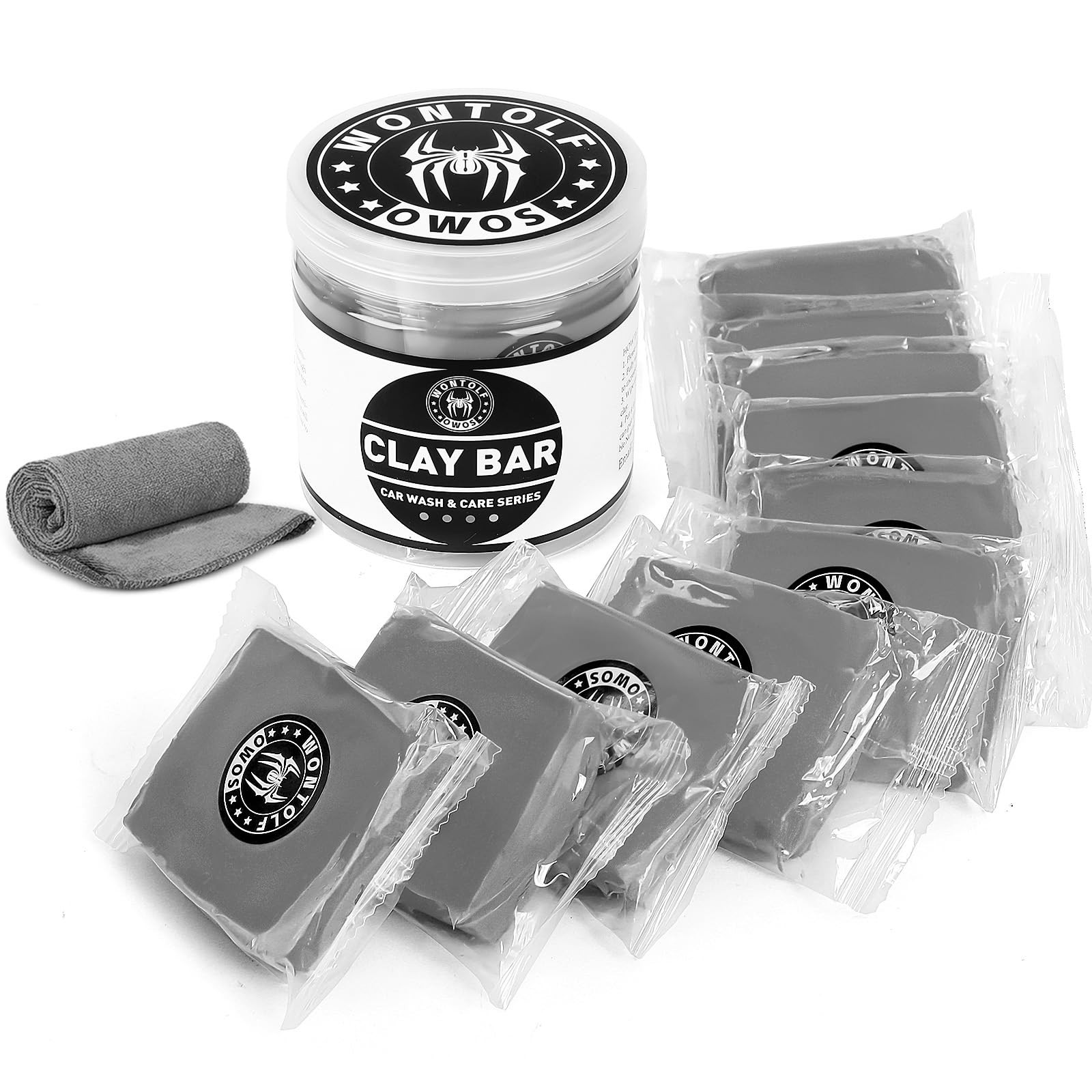 Wontolf 10 Pack Clay Bars Auto Detailing Premium Grade Magic Bar Gray