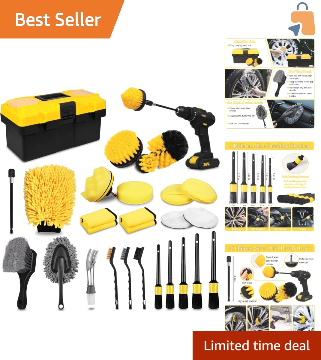 Versatile 27PCS Car Detailing & Washing Kit – Clean Every Nook Seamlessly