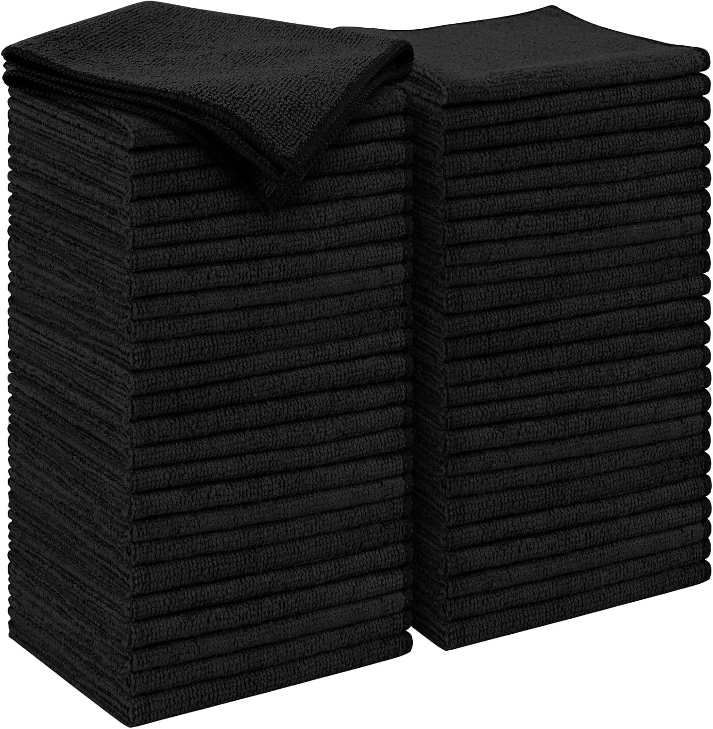 Microfiber Cleaning Cloth Black 50PK,Microfiber Towels for Car,Premium Car Cloth