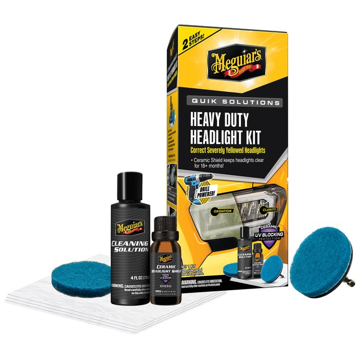 Meguiar’s Quik Solutions Heavy Duty Headlight Kit (G55265)